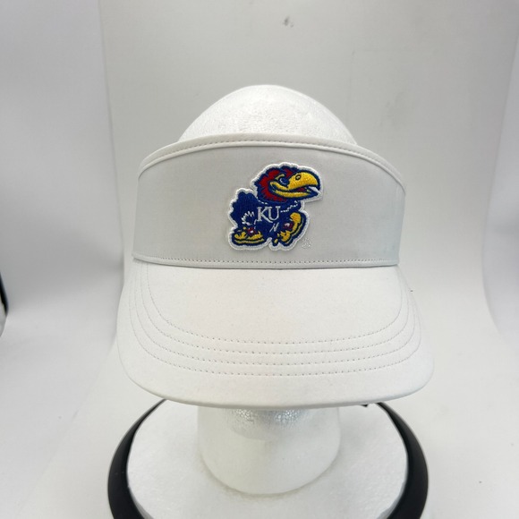 adidas Other - Kansas Jayhawks Adidas Aeroready Coach Sideline White OSFM Visor Hat Cap NEW